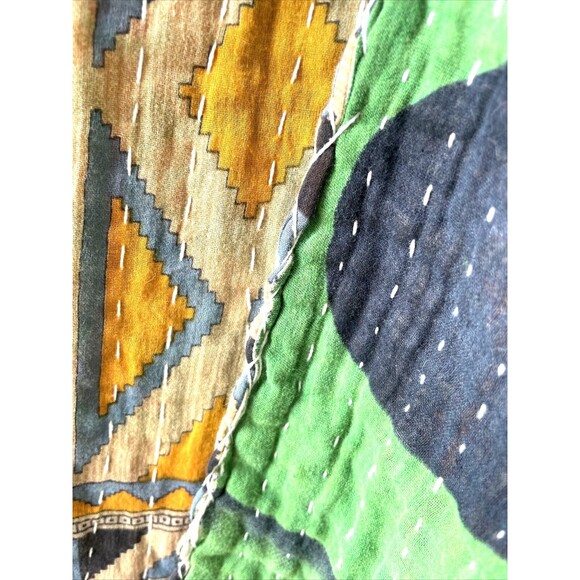 Handmade Quilt Colorful Blanket Wall Hanging 50x76” Hand Stitched - Picture 5 of 12